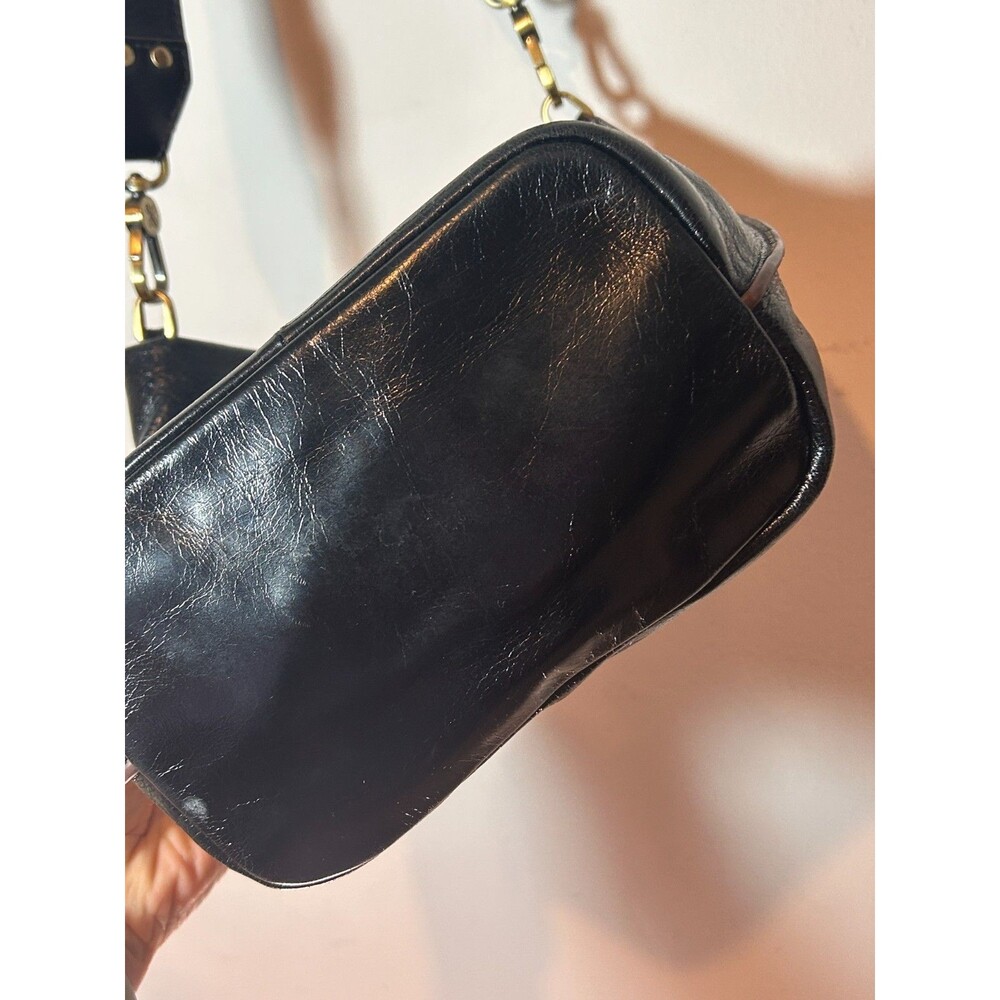 HOBO International Black Polished Leather Bucket Bag Purse Handbag - Picture 11 of 16